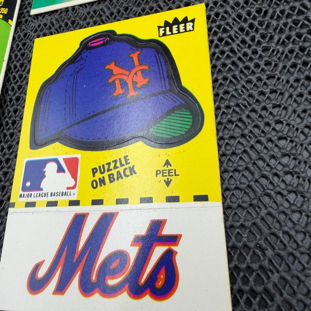 Vintage 1982 1983 Fleer New York Mets Sticker Card Lot 3 MLB Baseball Logo Cap